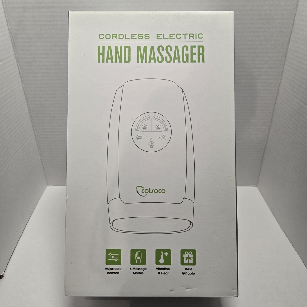 Cordless Electric Hand Massager Heat Relax Muscle Sore Office Home Gift EUC